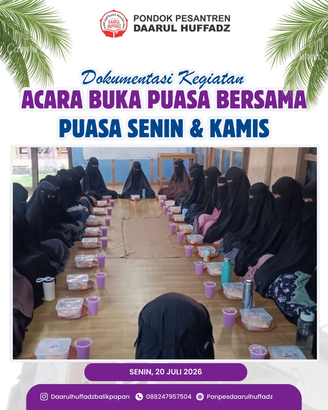 Santriwati Daarul Huffadz Rutin Melaksanakan Puasa Sunnah Senin dan Kamis